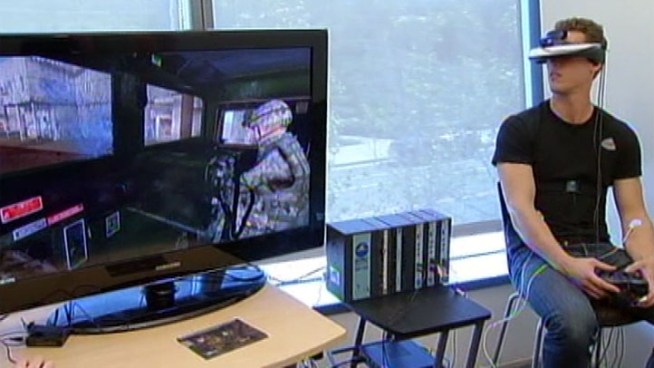 Officials say 20 percent of GI's returning from Iraq and Afghanistan may be suffering from post-traumatic stress. Now, there's a new way to help treat the condition using virtual reality. NBC4 explores this unusual treatment. Colleen Williams reports at 5 p.m. on May 28, 2012.