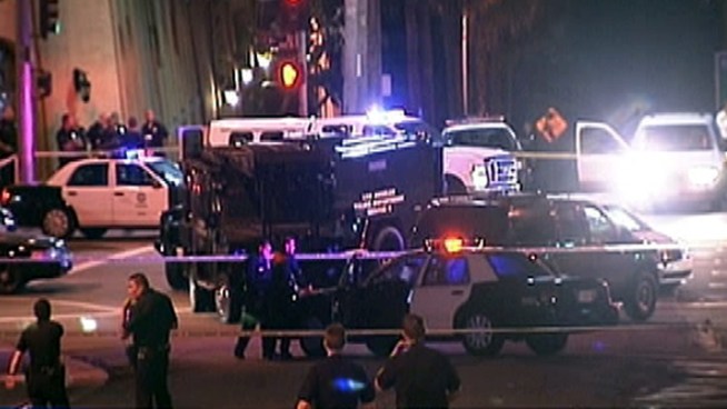 The suspect in Tuesday's pursuit that ended with gunfire in downtown Los Angeles remained hospitalized Wednesday morning. Toni Guinyard reports for Today in LA on Sept. 12, 2012.