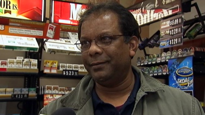Dalip Paul was working at a Buena Park fuel station when two men with guns entered the business. Antonio Castelan reports for Today in LA on Wednesday Jan. 9, 2013.