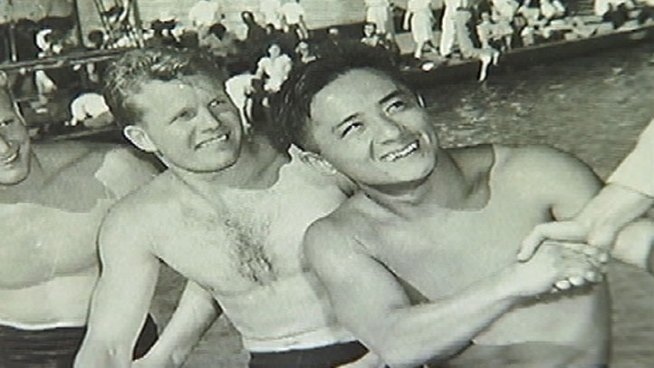 SoCal Olympic diver Sammy Lee had to be trained in a sand pit because minorities were not allowed in public pools. Despite the cultural tensions at the time, Lee became the first Asian American to win an Olympic gold medal in 1948. Gordon Tokumatsu reports from the NBC4 Olympic Village at LA Live for the NBC4 News at 4 p.m. on August 1, 2012.