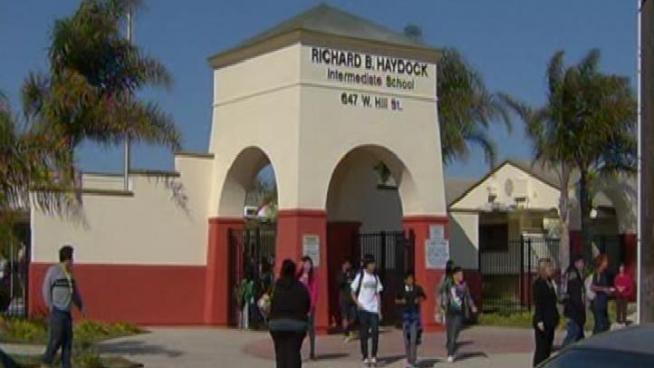 Richard B. Haydock Intermediate School teacher Stacie Halas was at the center of controversy when it was discovered that she appeared in an adult film. Oxnard School District officials fired her. Lolita Lopez reports on March 7, 2012 from Oxnard Unified School District headquarters in Oxnard, Calif.