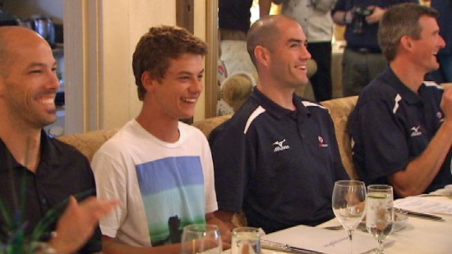 A teenage cancer survivor from Orange County is heading to the London Olympics to hang out with the U.S. volleyball team. Members of the team were on hand in Anaheim as the Make-a-Wish Foundation made that teenager's dream come true. Michelle Valles reports for the NBC4 News at 6 p.m. on Saturday, July 14, 2012.