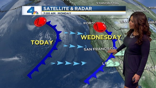 Temperatures are expected to drop this week and a storm might produce showers Wednesday, but dry conditions are in Monday's forecast. Elita Loresca has the forecast for Monday March 3, 2013.