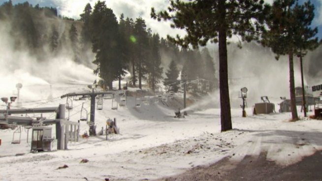 Mountain High had been making snow for more than 36 hours on Saturday afternoon in preparation to open the Wrightwood ski resort on Sunday. Antonio Castelan reports for the NBC4 News at 6 p.m. on Nov. 10, 2012.