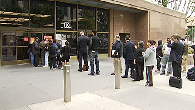 LA Superior Court laid off more than 150 employees Friday, June 15, and more than 200 other workers had their hours docked or were transferred after the court sustained significant budget cuts. The court says the layoffs are needed because the state is slashing the court's budget by $30 million. Patrick Healy reports from the Stanley Mosk Courthouse in Downtown LA for the NBC4 News at 5 p.m. on June 15, 2012.