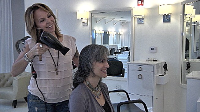 Attitudes seem to be changing about the appeal of gray hair, prompting beauty manufacturers to develop product lines targeting people who want to keep the gray. Lucy Noland reports.