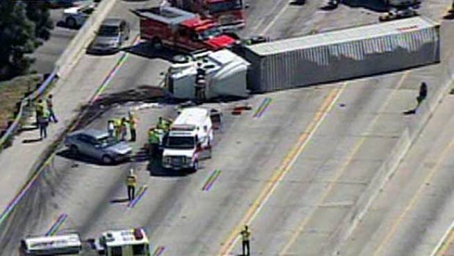Big Rig Crash Closes 10 Freeway in Montclair