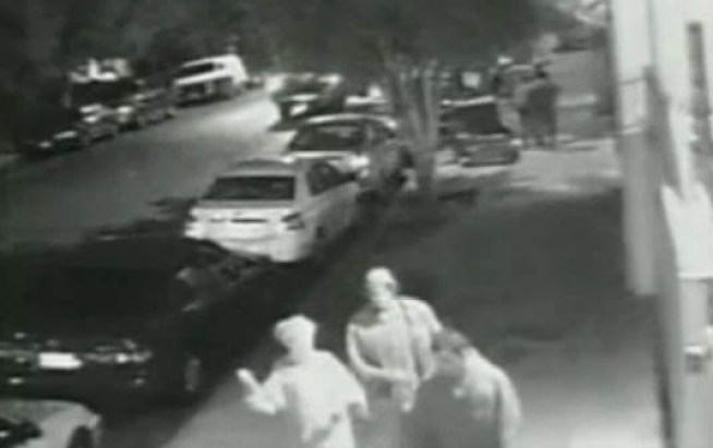 Two men were stabbed in Echo Park after a man reportedly yelled anti-gay slurs at them. Police have released surveillance footage of the suspect, walking with two friends, in the hopes of soliciting information from the public. Kim Baldonado reports for the NBC4 News at 11 p.m. on May 30, 2012.