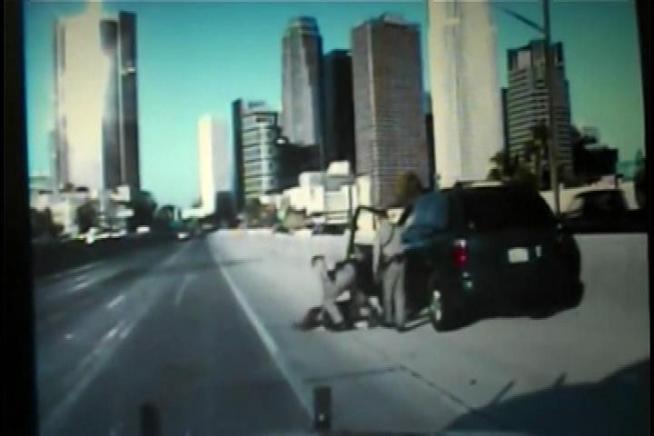 A woman was awarded $250,000 in damages after officers slammed her, pregnant at the time, to the ground during an traffic stop on an LA freeway.  Beverly White reports for the NBC4 News at 11 p.m. on Jan. 18, 2013.