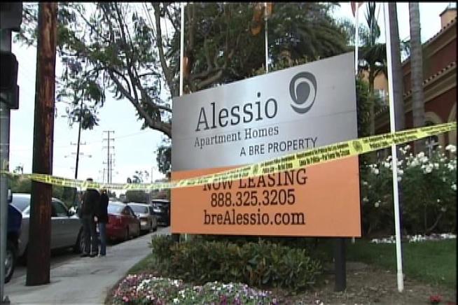 Gunshots were heard early Thursday evening at an upscale apartment complex near Ladera Heights. When it was over, one man was dead and two people were hospitalized. Patrick Healy reports for the NBC4 News at 11pm on Thursday, June 21, 2012.