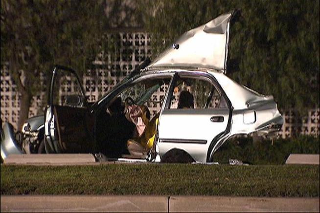 Two boys were killed Friday in a violent collision in Santa Fe Springs.  Jane Yamamoto reports for the NBC4 News at 11 p.m. on Dec. 21, 2012.