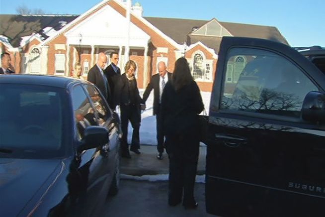 Fmr. Congresswoman Gabrielle Giffords visits with families of Sandy Hook shooting victims. A mass shooting survivor herself, Giffords was joined by her husband Mark Kelly.