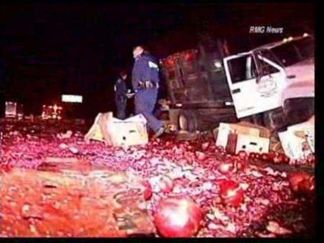 The benefits of pomegranate are many, but who cares when box loads of it ruin the morning drive.