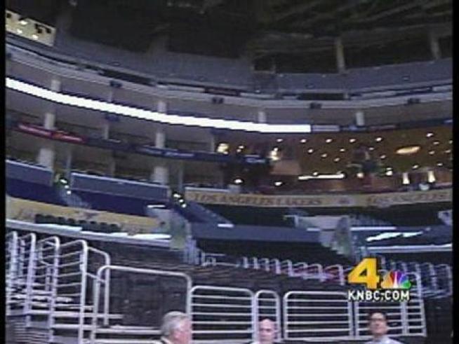 An investigation followup of the fire protections at the Staples arena in downtown LA.