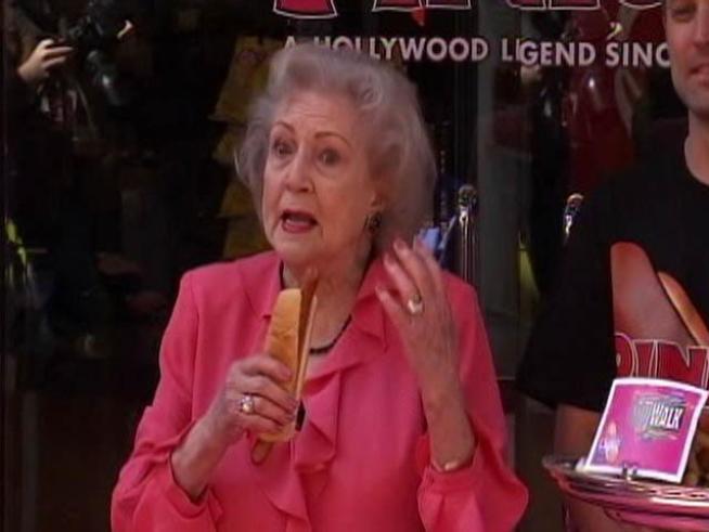 Pink's honors the 88-year-old actress with her own hot dog.