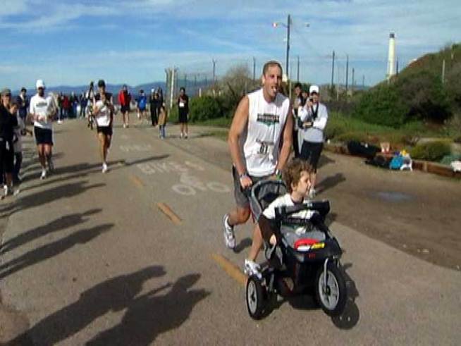 He's faced more than 26 miles of challenges in each city, all for a good cause.