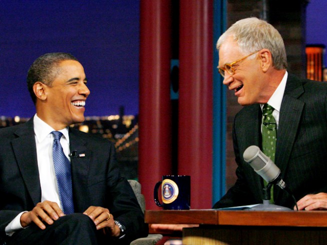 Obama Gives Letterman a Top 10 Moment