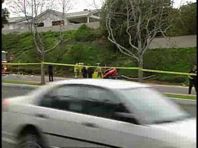 A Ferrari driver is killed in a crash early Wednesday in Newport Beach.