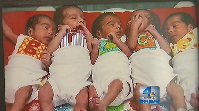 Doctors initially advised a Fullerton family that it would not be safe to have five babies at once. But on Wednesday, the Ferraro brood welcomed home five healthy babies, three girls and two boys. Vikki Vargas reports for the NBC4 News at 5 p.m. on Oct. 24, 2012.