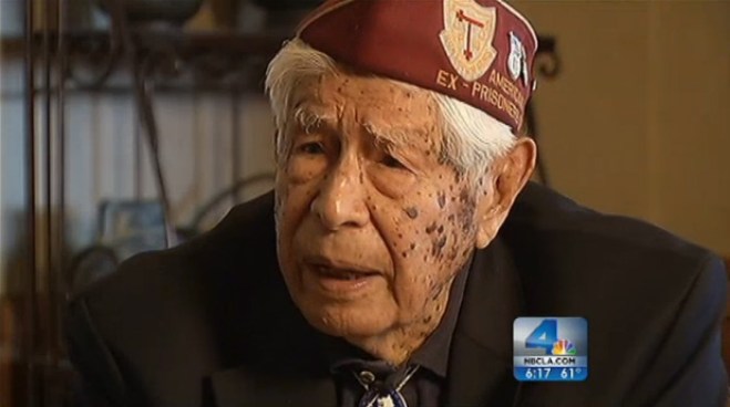 Bill Sanchez served in combat in the Philippines for five months before being taken as a prisoner of war for three years in Japan. Now 94, his only request of civilians is to visit a military cemetery. 