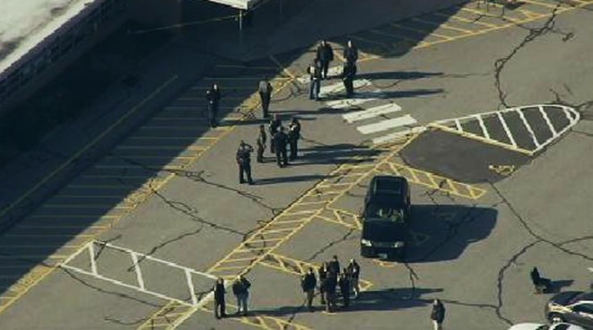 Chopper 4 was over Sandy Hook Elementary School in Newtown, Conn., where a gunman opened fire, killing at least 26 people.