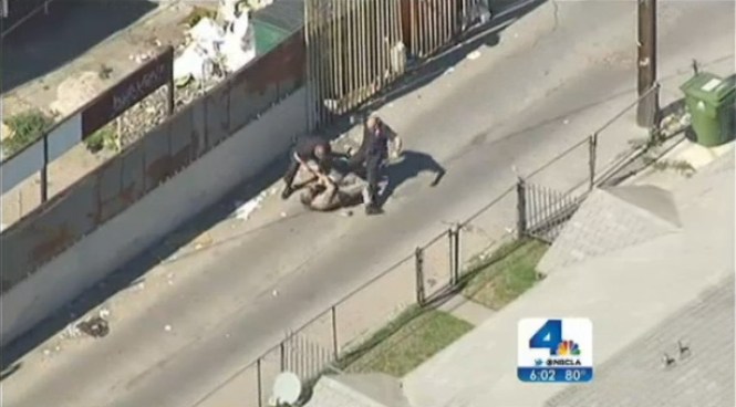 A dangerous pursuit led police through the streets of Los Angeles on Friday. Three suspects are in custody after bailing from the vehicle in South LA. Hetty Chang reports from South LA for the NBC4 News at 5 and 6 p.m. on March 1, 2013.