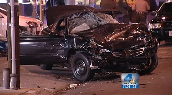 A 2-year-old girl died Thursday night hours after the car she was traveling in with her mother was involved in a violent crash that ended a high-speed, surface-street pursuit in Lancaster, according to sheriff's department officials. Kim Baldonado reports for the NBC4 News at 11 p.m. on Dec. 6, 2012.
