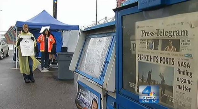 Day three of a clerical strike brought delays at the Ports of Los Angeles and Long Beach as dockworkers refused to cross the picket lines. The dispute could soon be a matter for the White House. Patrick Healy reports from Downtown LA for the NBC4 News at 5 p.m. on Nov. 29, 2012.
