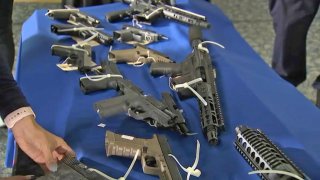 Ghost guns on a table