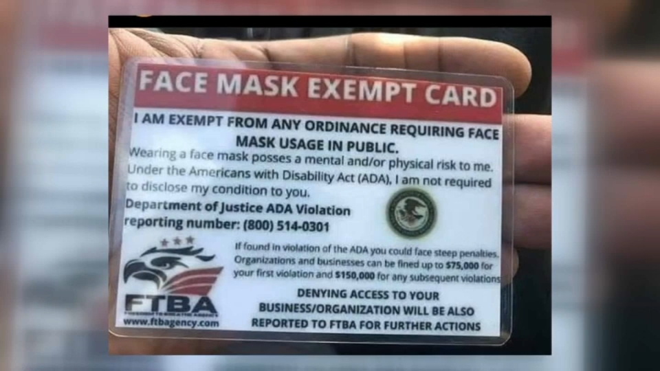 Coronavirus Officials Warn of Fake Mask Exemption Cards NBC Los Angeles