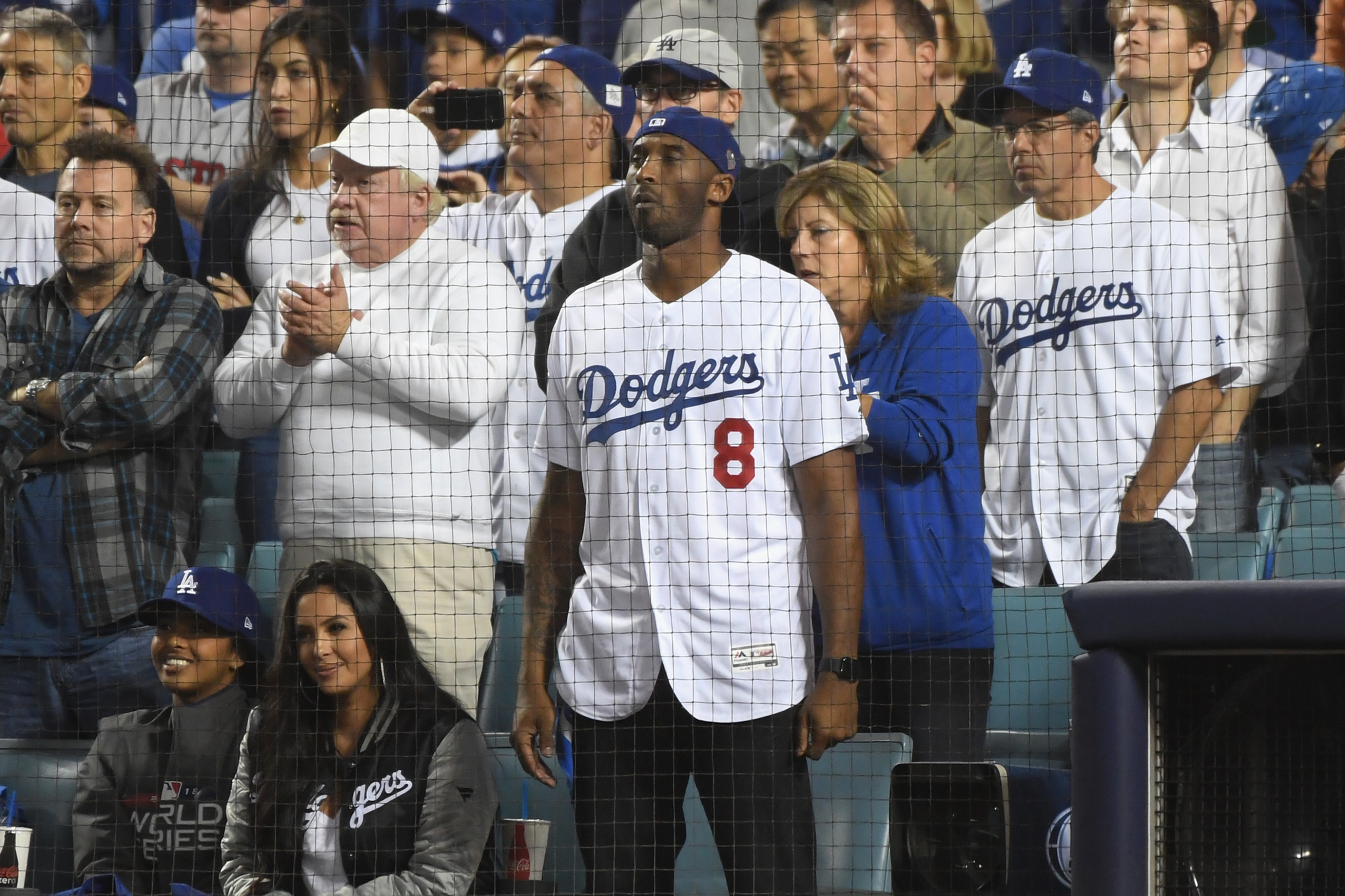 Celebrities attend los angeles dodgers hi-res stock photography