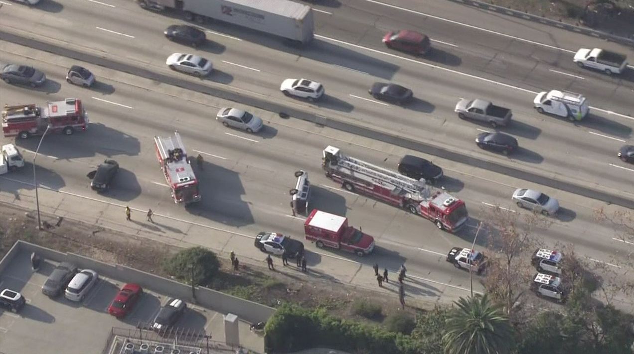 Police Chase On 101 Freeway Ends In Crash Near Downtown LA – NBC Los ...