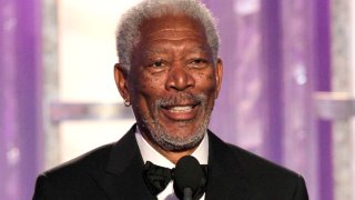 In this handout photo provided by NBC, Morgan Freeman accepts the Cecil B. Demille Award onstage during the 69th Annual Golden Globe Awards at the Beverly Hilton International Ballroom on January 15, 2012 in Beverly Hills, California.