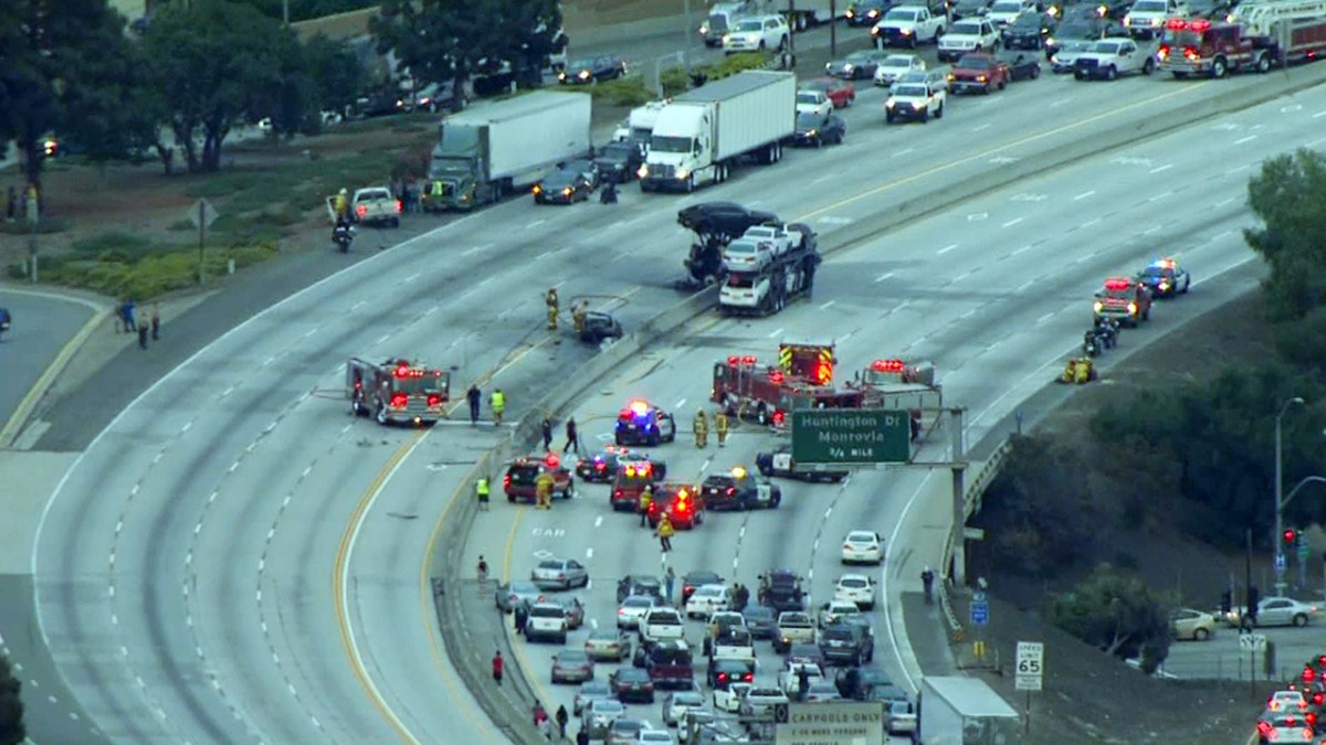 At Least 6 Hurt, 210 Freeway Lanes Shut Down After Big Rig Crash in Arcadia NBC Los Angeles