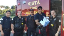 Oceanside police officers helped deliver a healthy baby girl on Monday, Feb. 24, 2020 when her parents called to report they would not make it to the hospital in time.