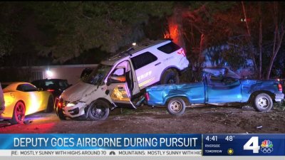 Deputy's SUV Soars Through an Intersection