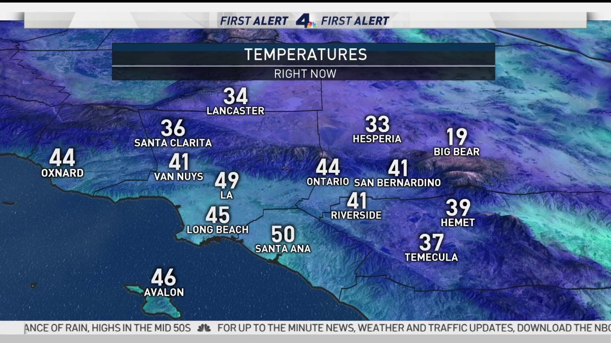 First Alert Forecast: Slight Chance of Rain – NBC Los Angeles