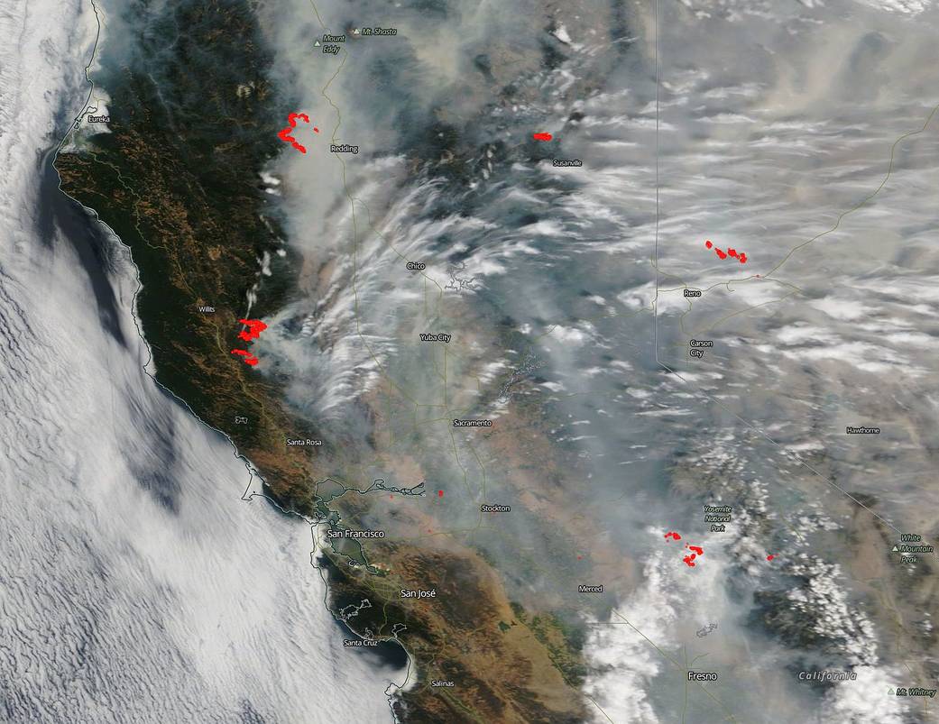 Smoke And Fire From Space Wildfire Images From Nasa Satellites Nbc Los Angeles