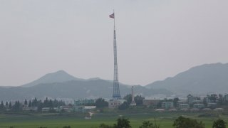North Korean Flag Flutters