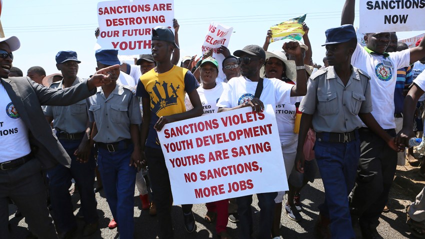 Zimbabwe Anti Sanctions Demonstration