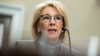 Education Secretary Betsy DeVos testifies during a hearing of the House Appropriations Sub-Committee on Labor, Health and Human Services, Education, and Related Agencies on the fiscal year 2021 budget, on Capitol Hill, Thursday, Feb. 27, 2020, in Washington.