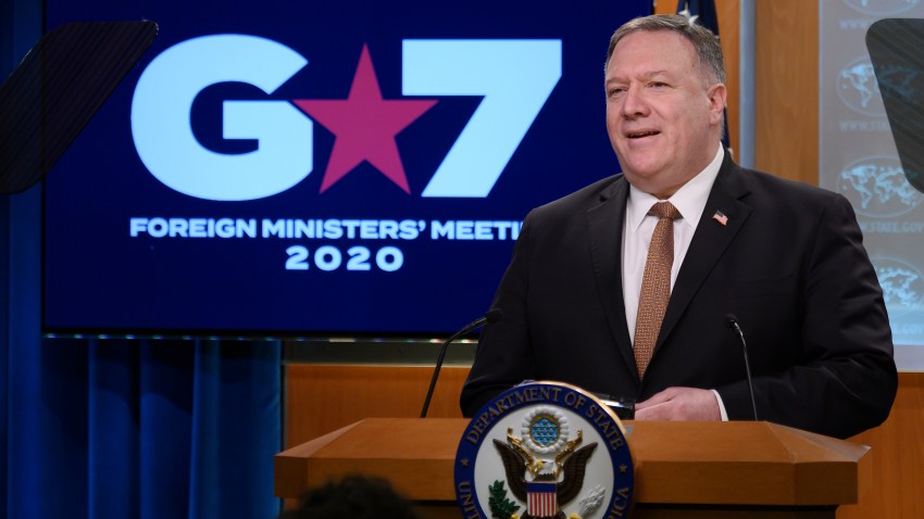Secretary of State Mike Pompeo speaks during a news conference at the State Department