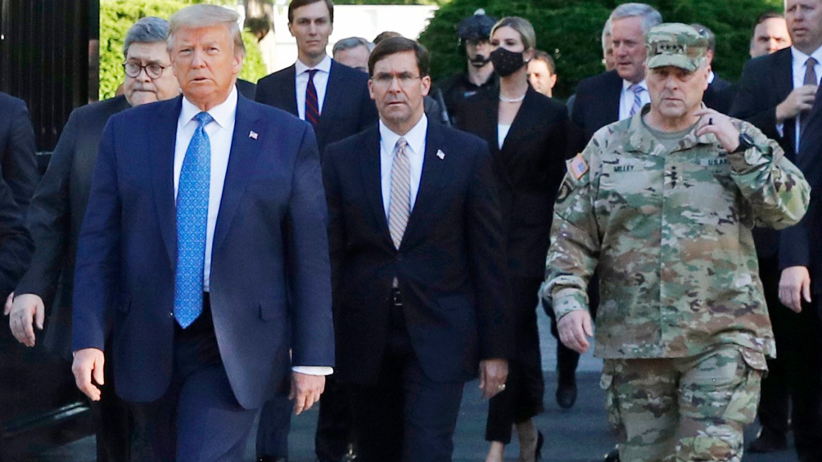 Military Chief: Wrong to Walk With Trump Past Park Protest 1