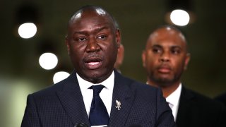 FILE - Attorney Ben Crump speaks as a member of the legal team for the family of Stephon Clark, who was shot and killed by Sacramento police, at a news conference at the Southside Christian Center on March 30, 2018, in Sacramento, California.