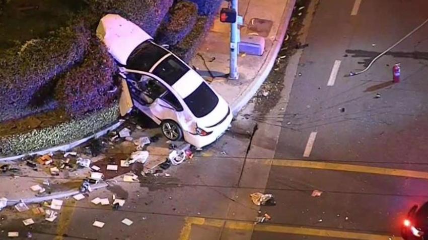 BMW_Ends_Up_in_Bushes_After_Pursuit_Crash