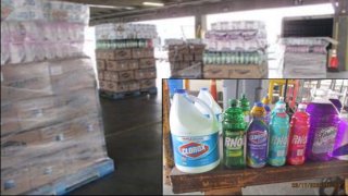 Tampered cleaning supplies seized by the CBP in El Paso.