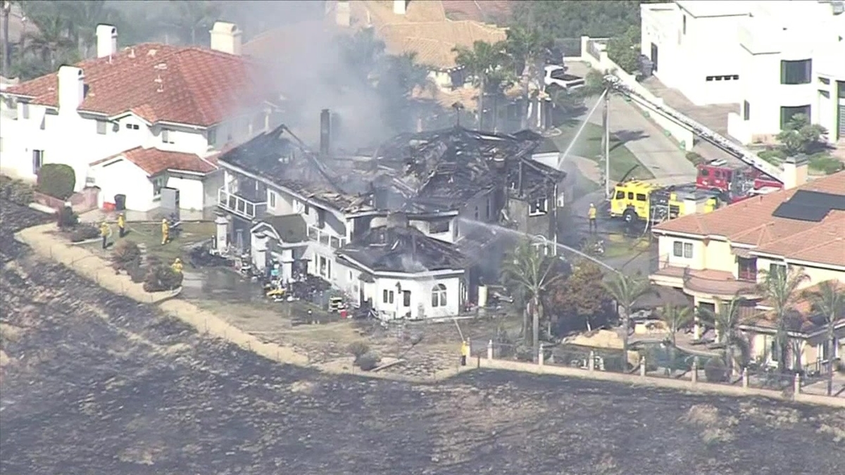 Chino Hills Fire Damages Home NBC Los Angeles