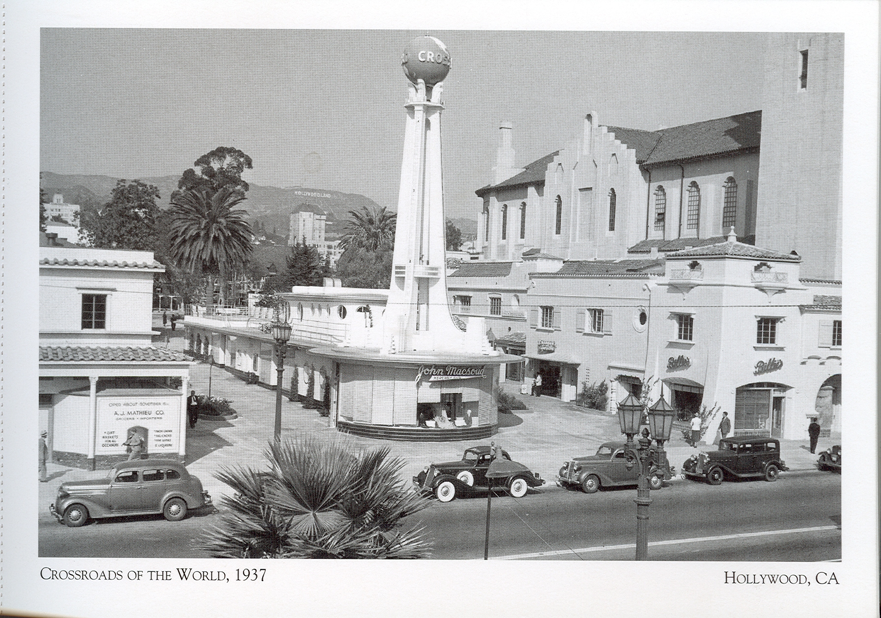 Crossroads of the World, commonly known as America’s first outdoor shopping mall, is a Hollywood complex built in 1936 by local architect Robert V. Derrah. Derrah designed the center to resemble a nautical theme with architectural styles embedded in its structure. You can visit Crossroads of the World at 6671 Sunset Blvd.