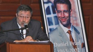 In this April 15, 2007, file photo, Dr. Judea Pearl, father of American journalist Daniel Pearl, who was killed by terrorists in 2002, speaks in Miami Beach, Florida. A Pakistani court on Thursday, December 24, 2020, ordered a British Pakistani man found guilty of the kidnapping and murder of the Wall Street Journal journalist be freed.