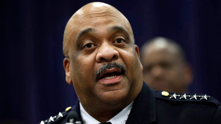 FILE – In this Oct. 28, 2019 file photo, Chicago Police Supt. Eddie Johnson speaks in Chicago.